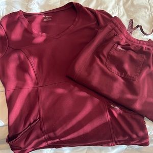 Jaanuu scrub set 2X burgundy
